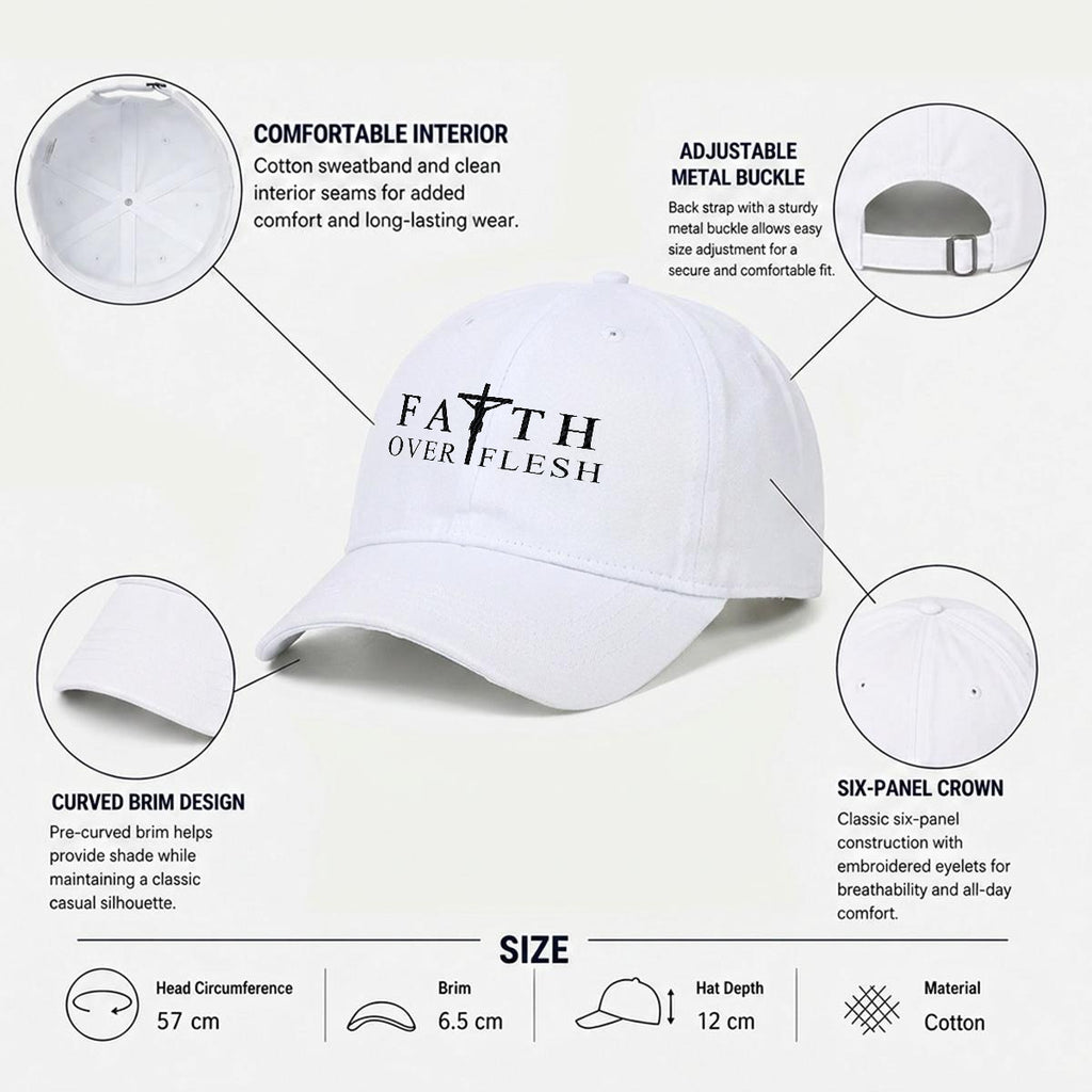 Faith Over Flesh Romans Cross 8:12 Christian Flat Cap Unisex Streetwear