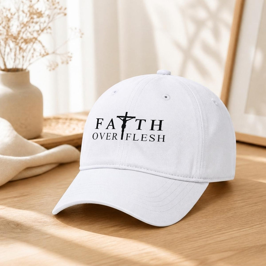 Faith Over Flesh Romans Cross 8:12 Christian Flat Cap Unisex Streetwear