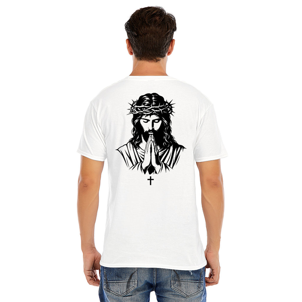 Faith Over Flesh Christian T-Shirt 100% Cotton | Jesus Cross Graphic | Unisex Faith Apparel