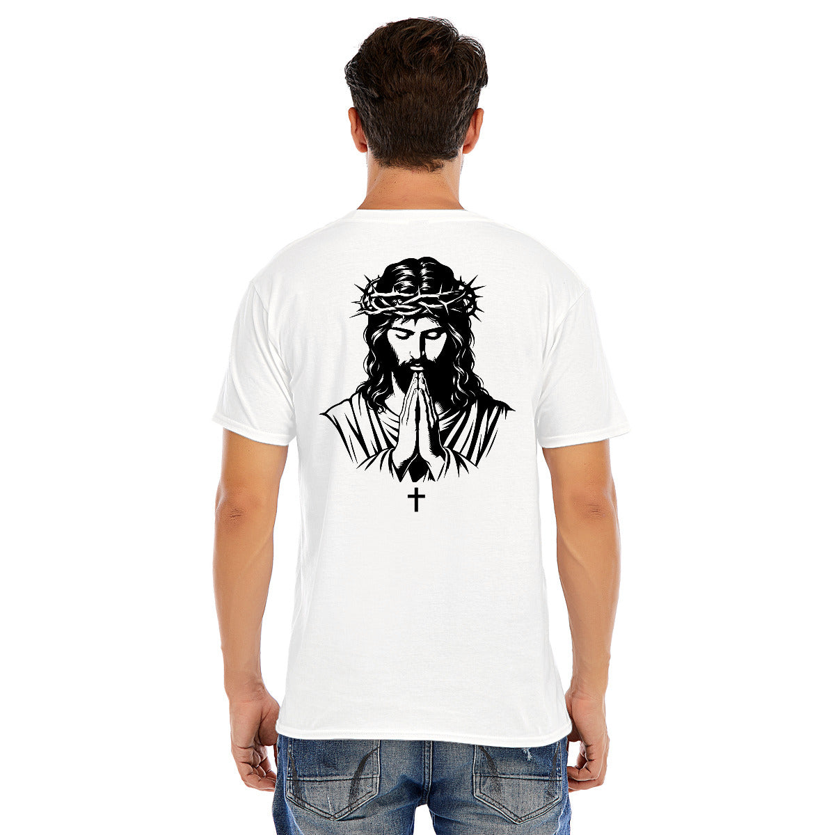 Faith Over Flesh Christian T-Shirt 100% Cotton | Jesus Cross Graphic | Unisex Faith Apparel
