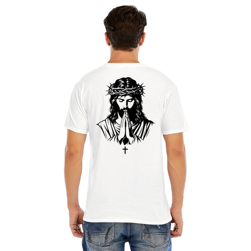 Faith Over Flesh Christian T-Shirt 100% Cotton | Jesus Cross Graphic | Unisex Faith Apparel