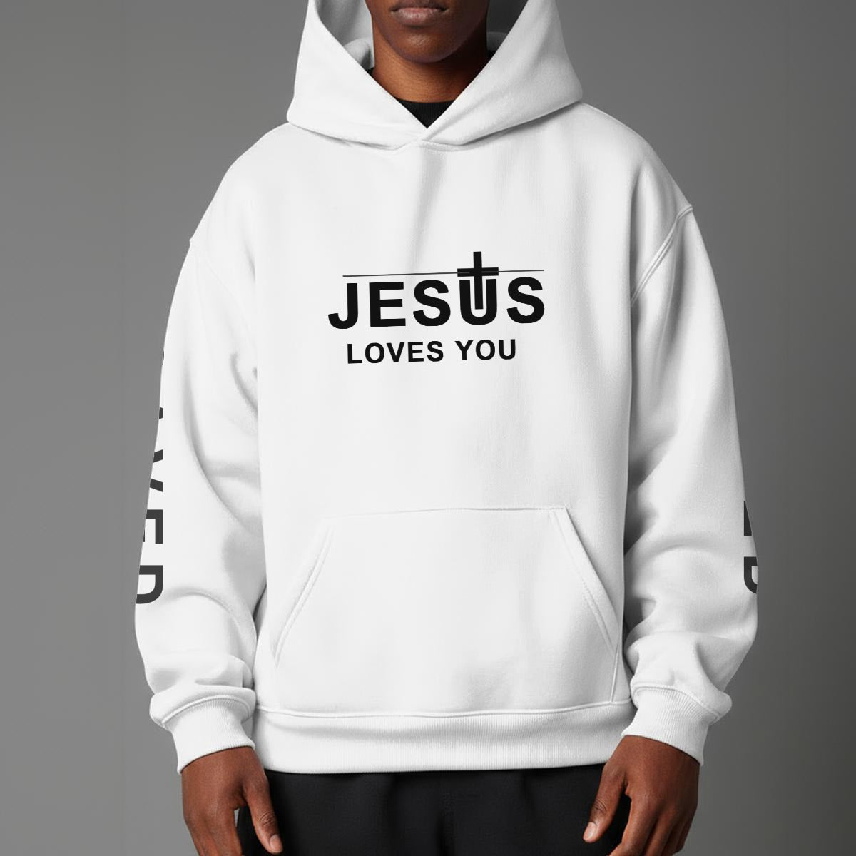 John 3:16 "Jesus Loves You" Christian Fleece Hoodie Unisex Relaxed Fit