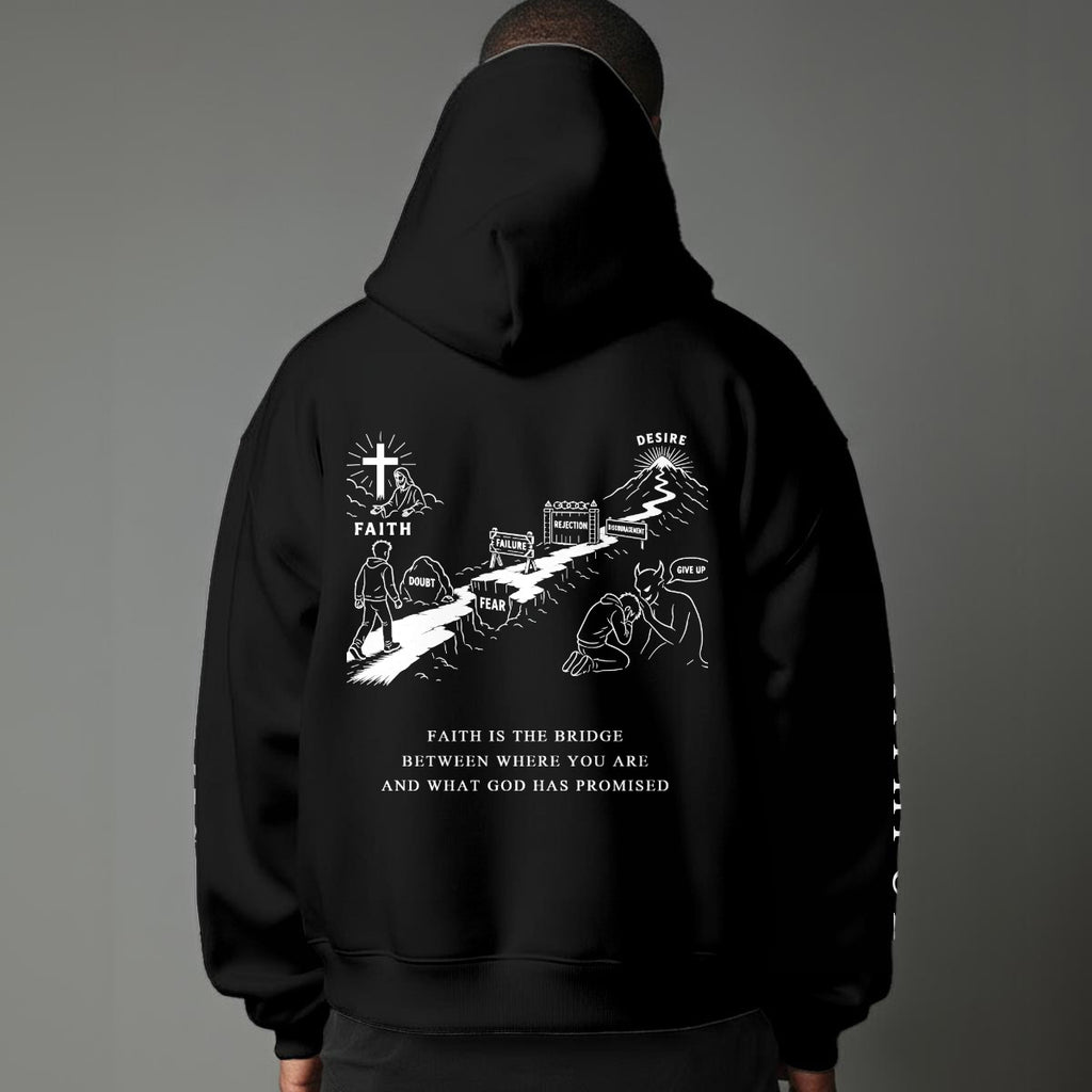 Faith Over Fear™ Christian Hoodie – Faith Is the Bridge Graphic Hoodie