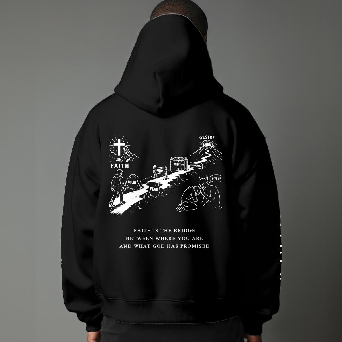 Faith Over Fear™ Christian Hoodie – Faith Is the Bridge Graphic Hoodie