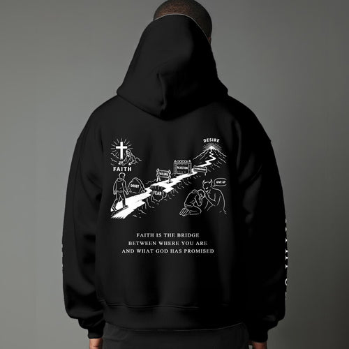Faith Over Fear™ Christian Hoodie – Faith Is the Bridge Graphic Hoodie