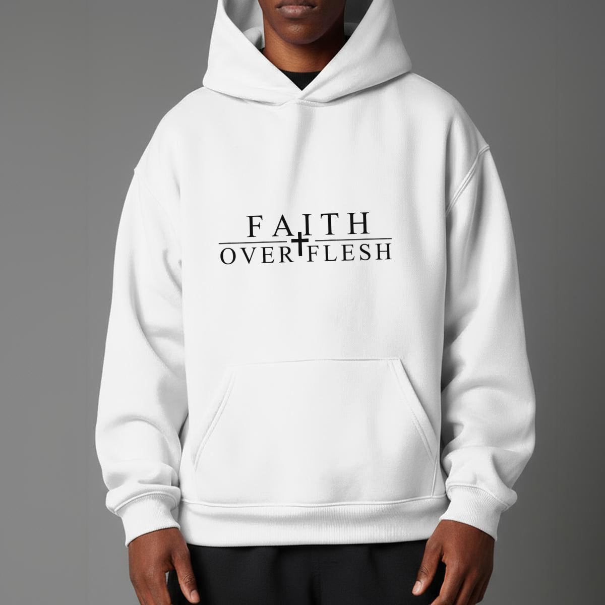 Faith Over Flesh Romans 8:12 Christian Hoodie Unisex Streetwear
