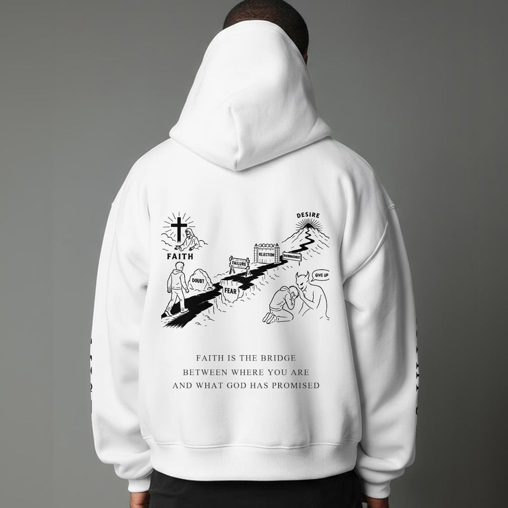 Faith Over Fear™ Christian Hoodie – Faith Is the Bridge Graphic Hoodie