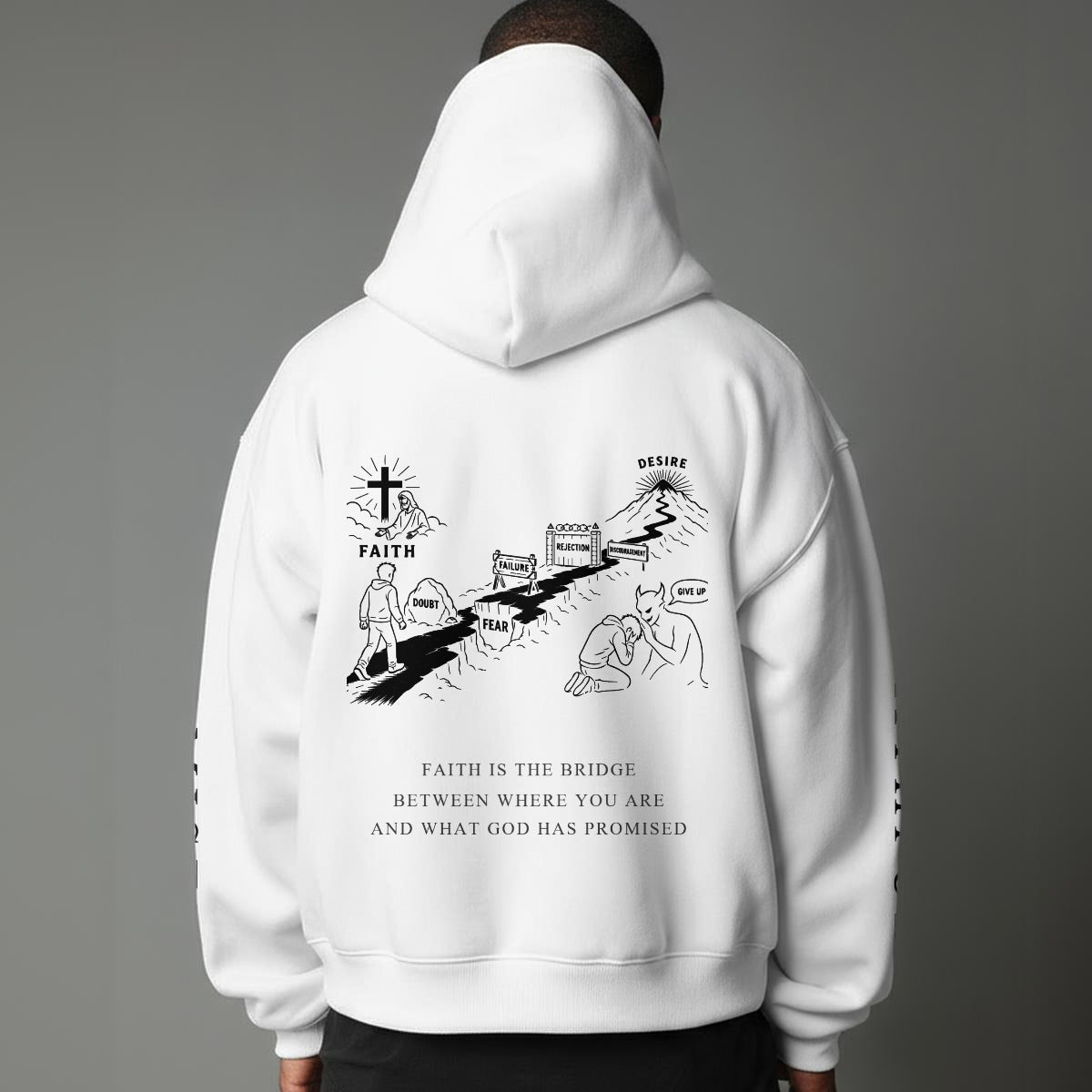 Faith Over Fear™ Christian Hoodie – Faith Is the Bridge Graphic Hoodie