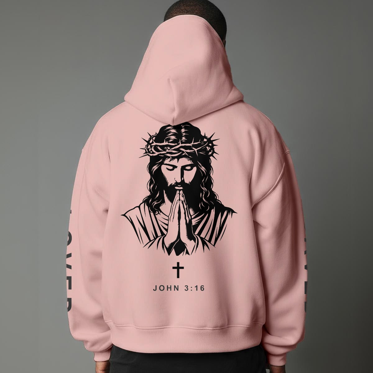 John 3:16 "Jesus Loves You" Christian Fleece Hoodie Unisex Relaxed Fit