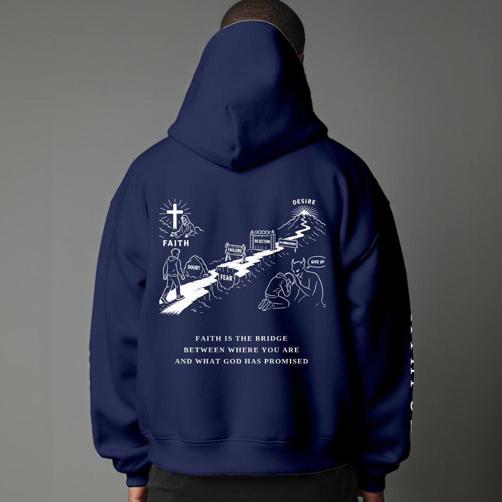 Faith Over Fear™ Christian Hoodie – Faith Is the Bridge Graphic Hoodie