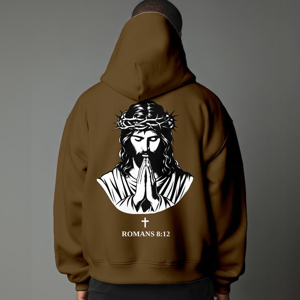 Faith Over Flesh Romans Cross 8:12 Christian Hoodie Unisex Streetwear Dark