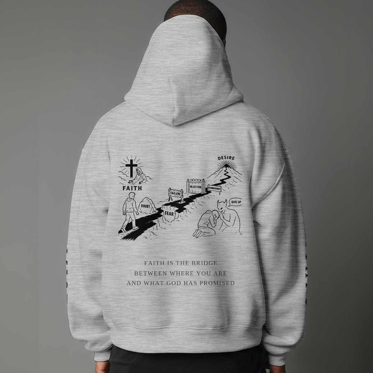 Faith Over Fear™ Christian Hoodie – Faith Is the Bridge Graphic Hoodie