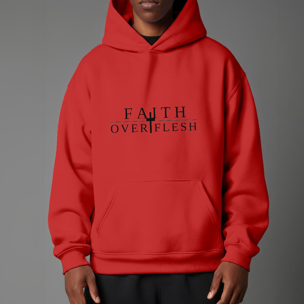 Faith Over Flesh Romans 8:12 Christian Hoodie Unisex Streetwear