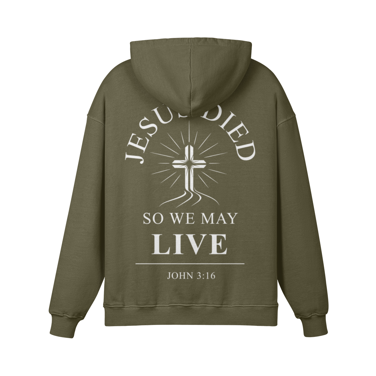 Jesus Died So We May Live – Premium 420GSM Heavyweight Cotton Hoodie