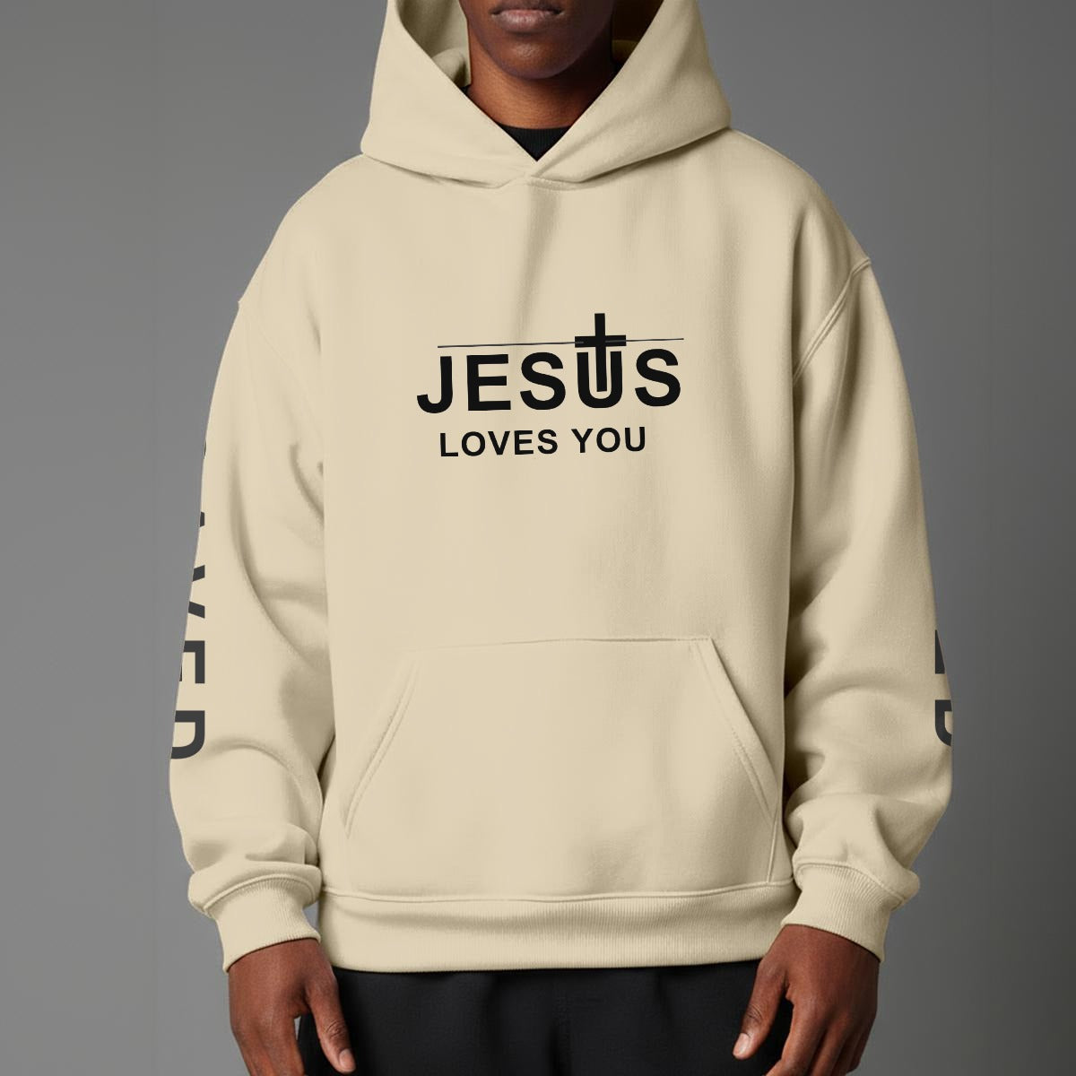 John 3:16 "Jesus Loves You" Christian Fleece Hoodie Unisex Relaxed Fit