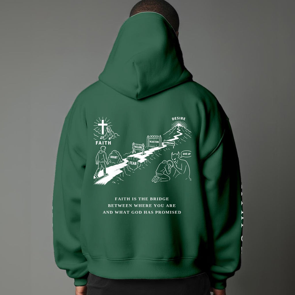 Faith Over Fear™ Christian Hoodie – Faith Is the Bridge Graphic Hoodie