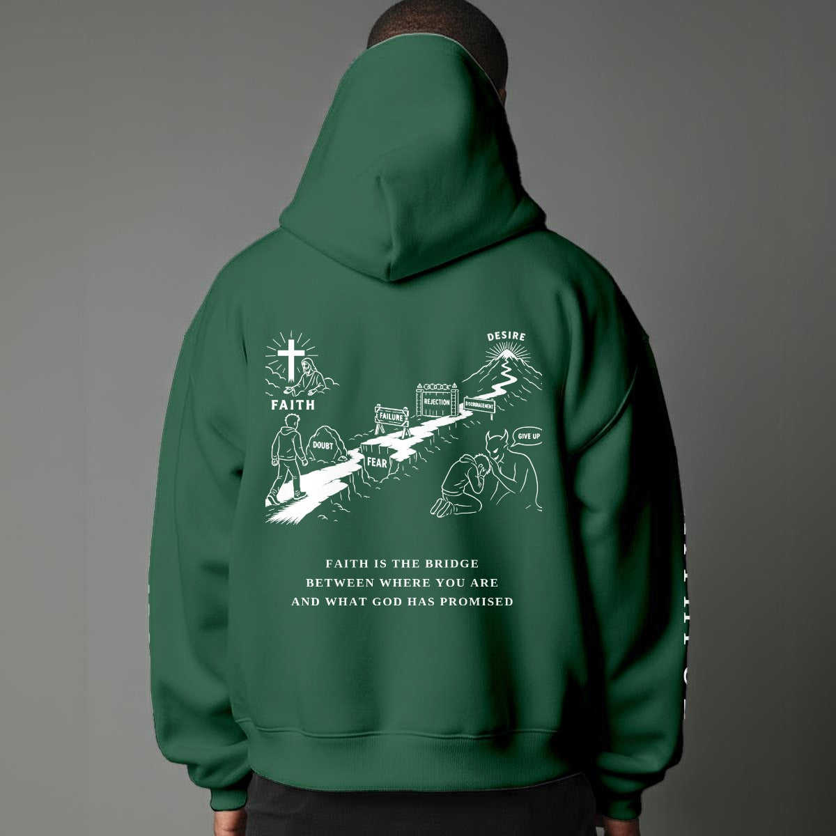 Faith Over Fear™ Christian Hoodie – Faith Is the Bridge Graphic Hoodie