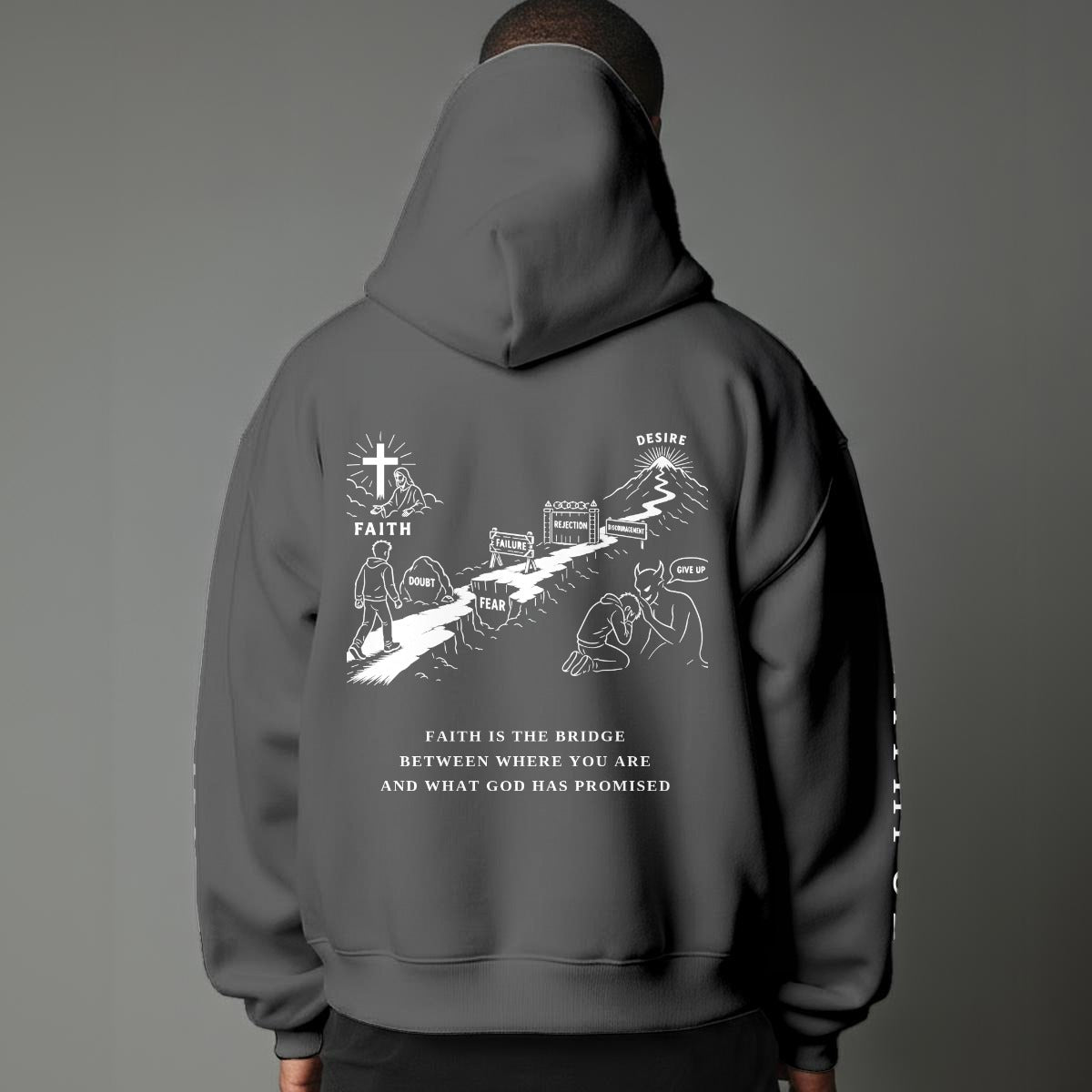 Faith Over Fear™ Christian Hoodie – Faith Is the Bridge Graphic Hoodie