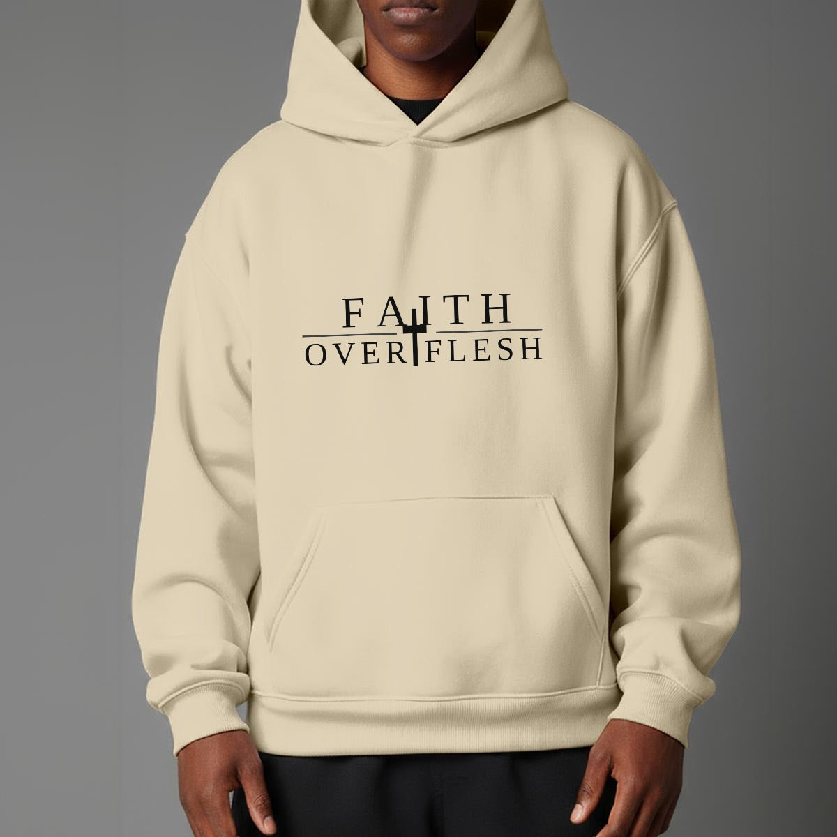 Faith Over Flesh Romans 8:12 Christian Hoodie Unisex Streetwear