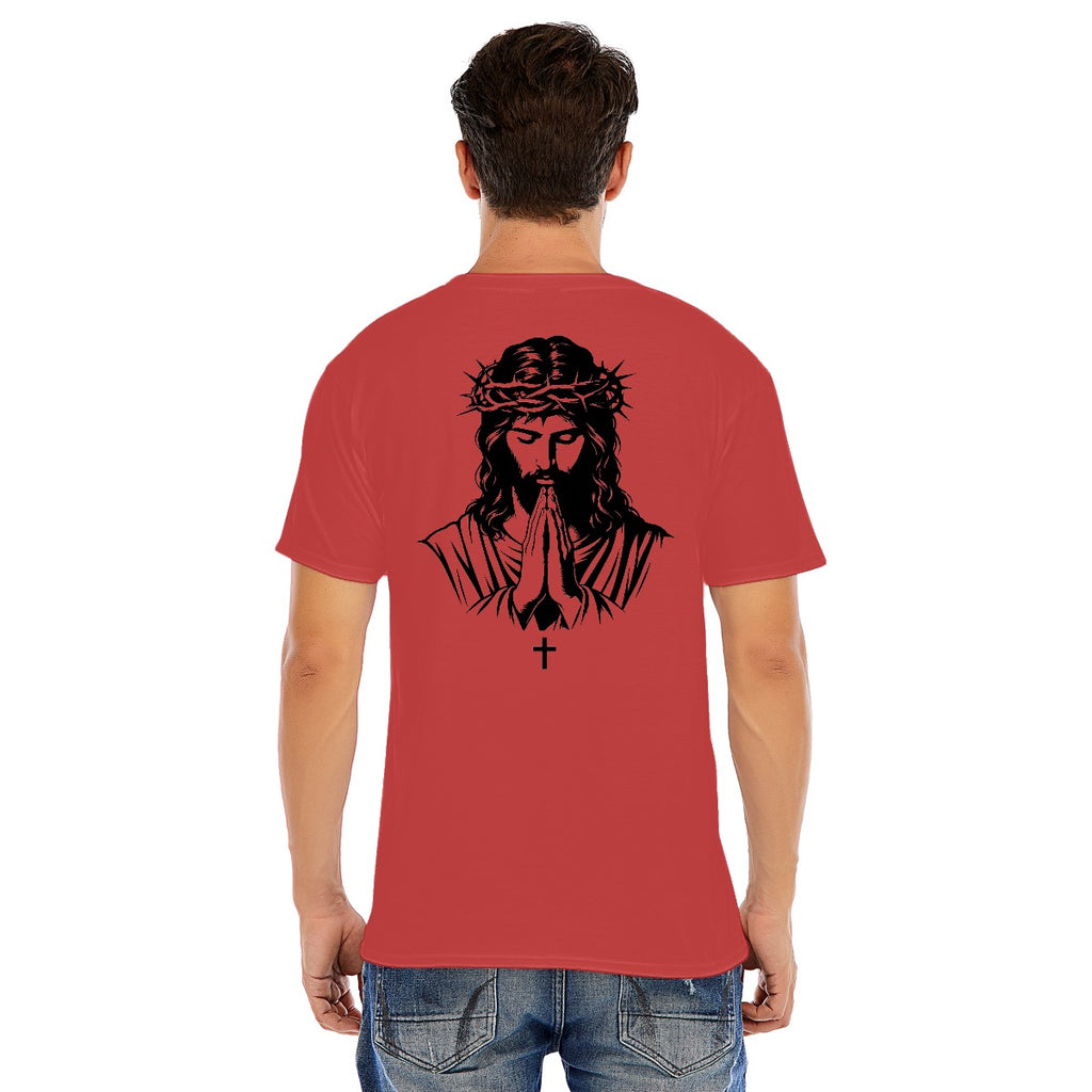 Faith Over Flesh Christian T-Shirt 100% Cotton | Jesus Cross Graphic | Unisex Faith Apparel