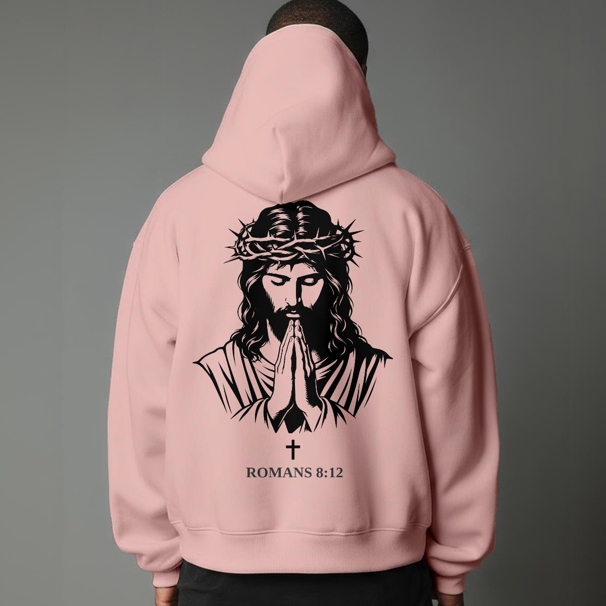 Faith Over Flesh Romans Cross 8:12 Christian Hoodie Unisex Streetwear