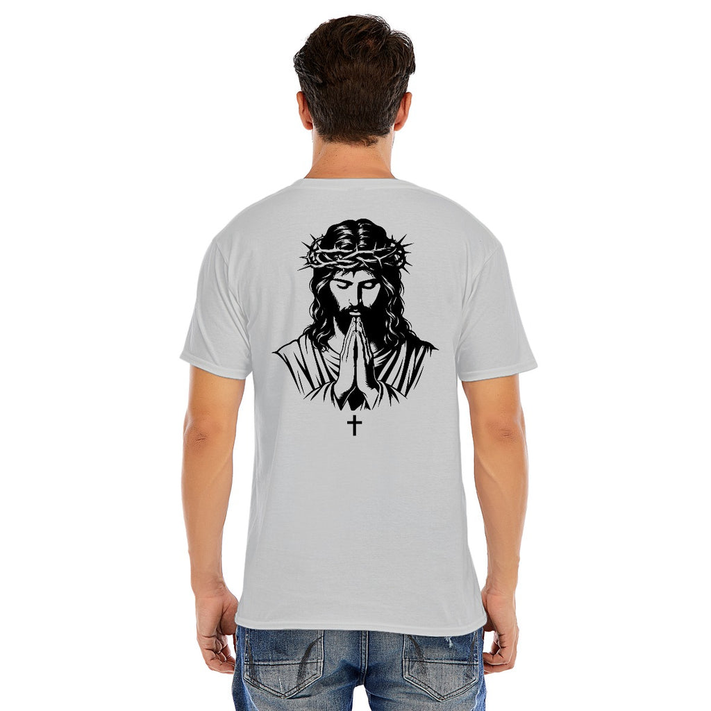 Faith Over Flesh Christian T-Shirt 100% Cotton | Jesus Cross Graphic | Unisex Faith Apparel