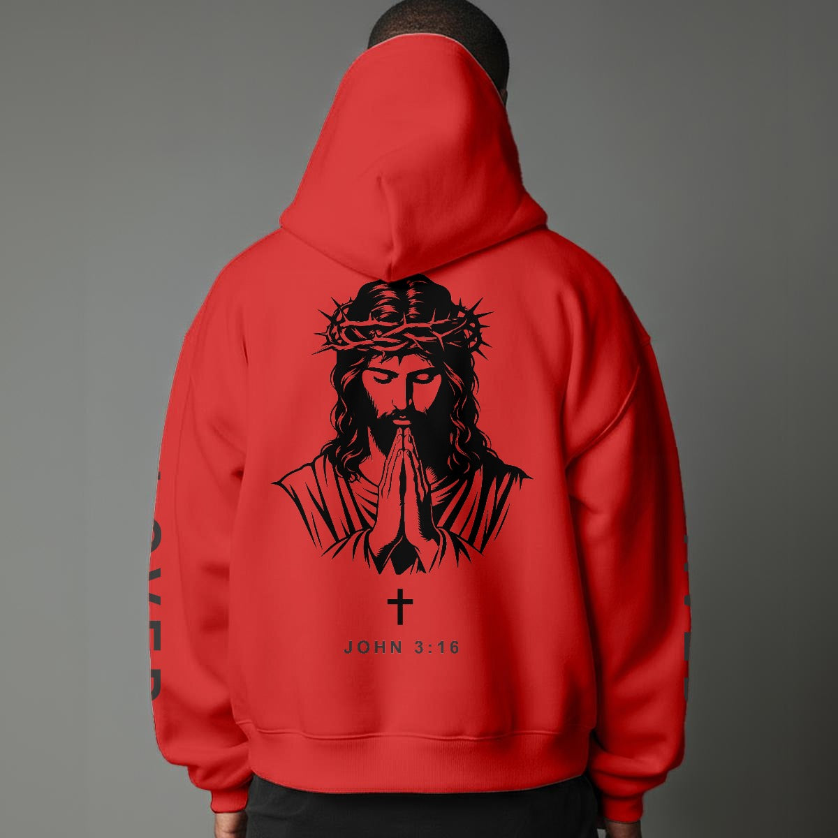 John 3:16 "Jesus Loves You" Christian Fleece Hoodie Unisex Relaxed Fit