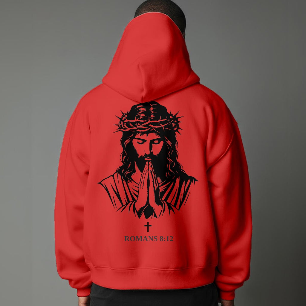 Faith Over Flesh Romans Cross 8:12 Christian Hoodie Unisex Streetwear