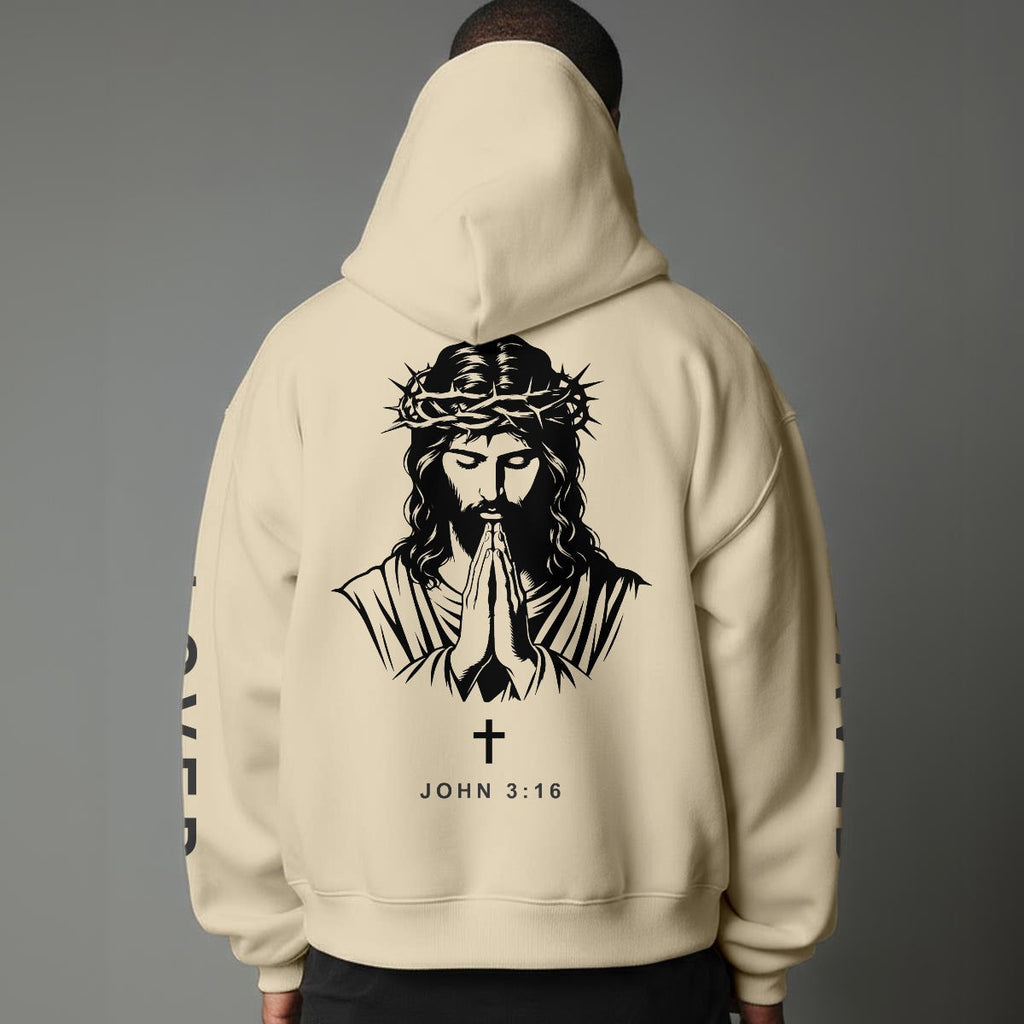 John 3:16 "Jesus Loves You" Christian Fleece Hoodie Unisex Relaxed Fit