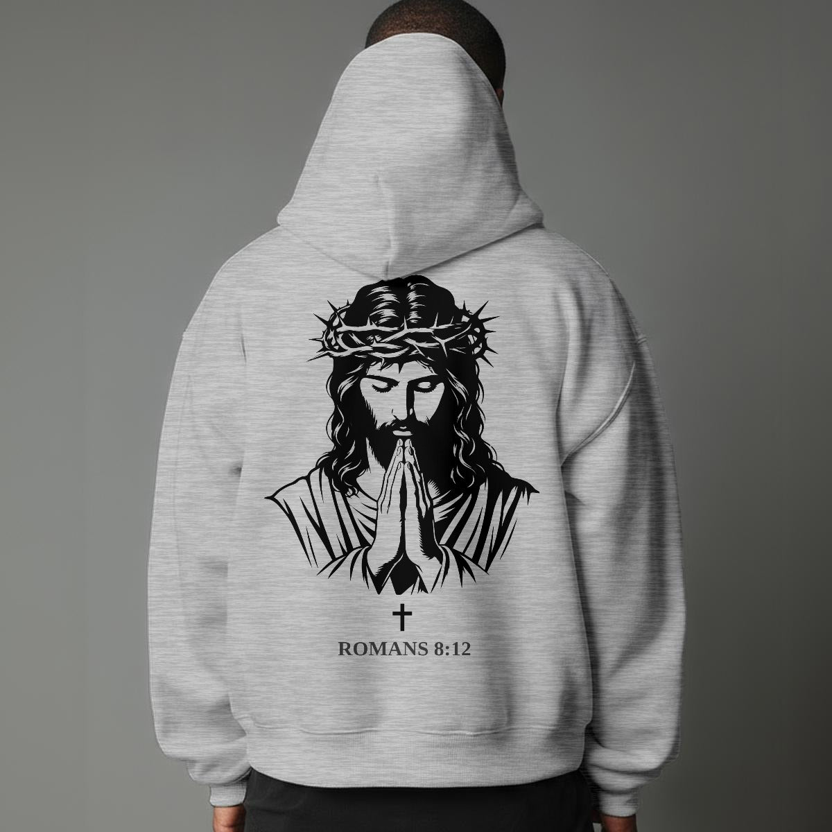 Faith Over Flesh Romans Cross 8:12 Christian Hoodie Unisex Streetwear