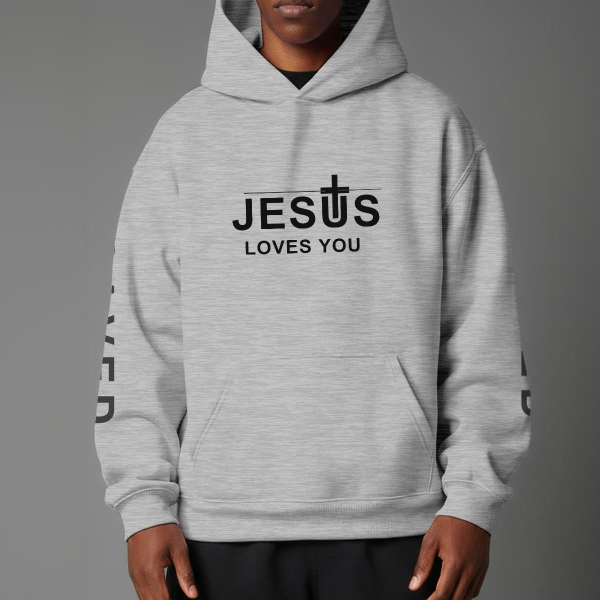 John 3:16 "Jesus Loves You" Christian Fleece Hoodie Unisex Relaxed Fit
