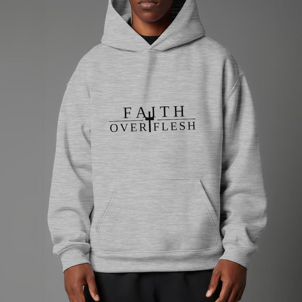 Faith Over Flesh Romans 8:12 Christian Hoodie Unisex Streetwear