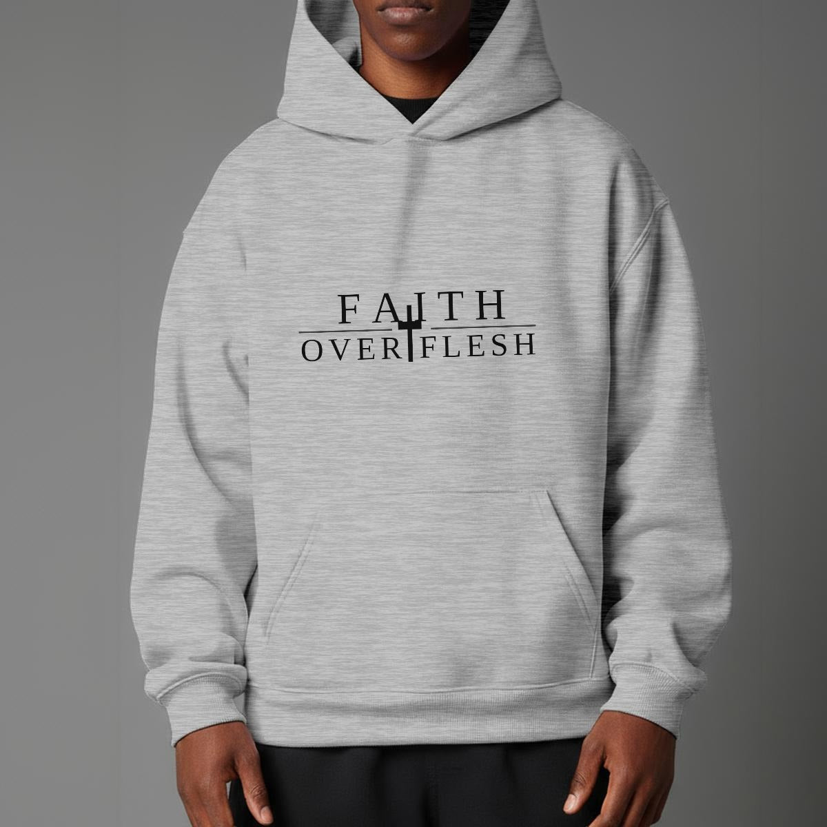Faith Over Flesh Romans 8:12 Christian Hoodie Unisex Streetwear