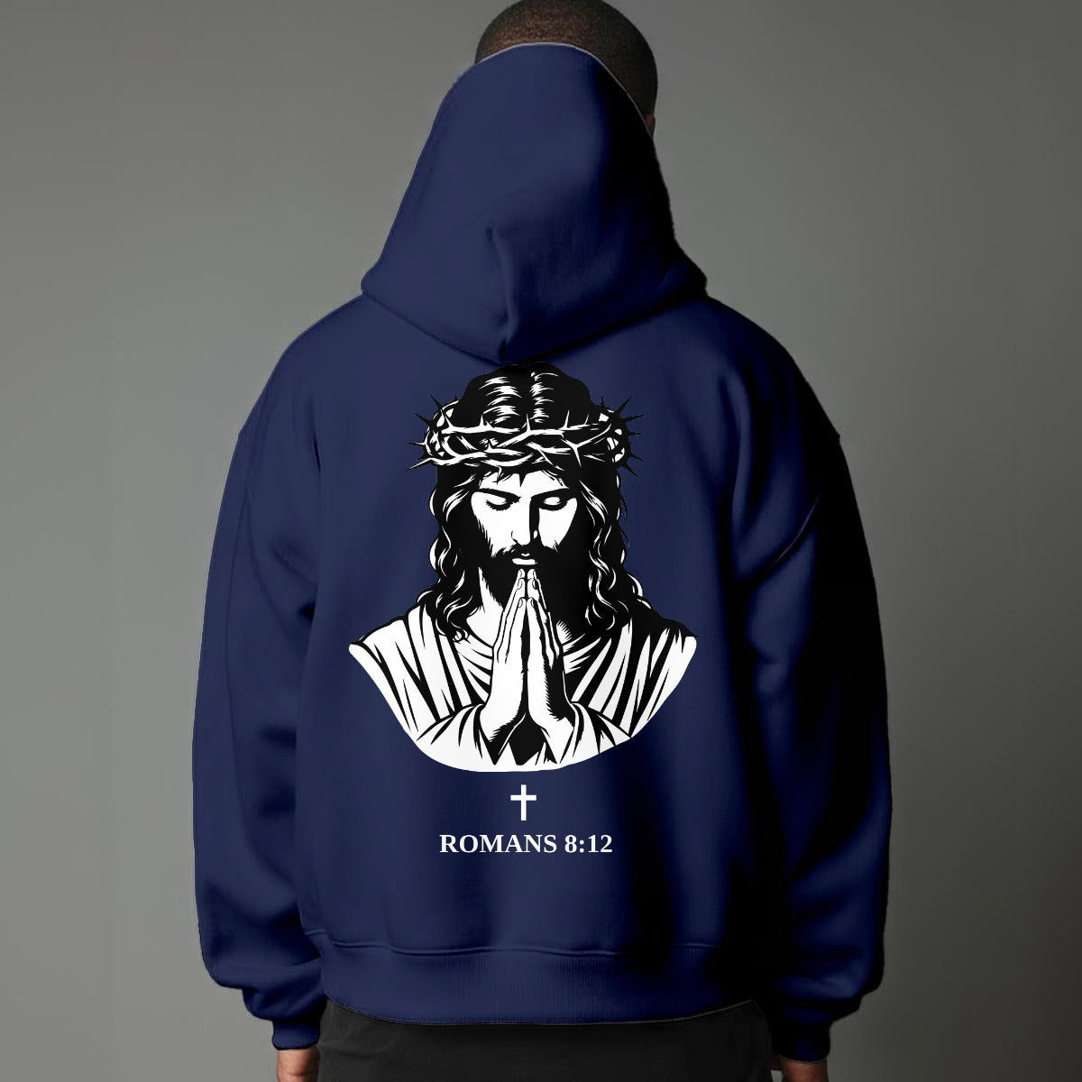 Faith Over Flesh Romans Cross 8:12 Christian Hoodie Unisex Streetwear Dark