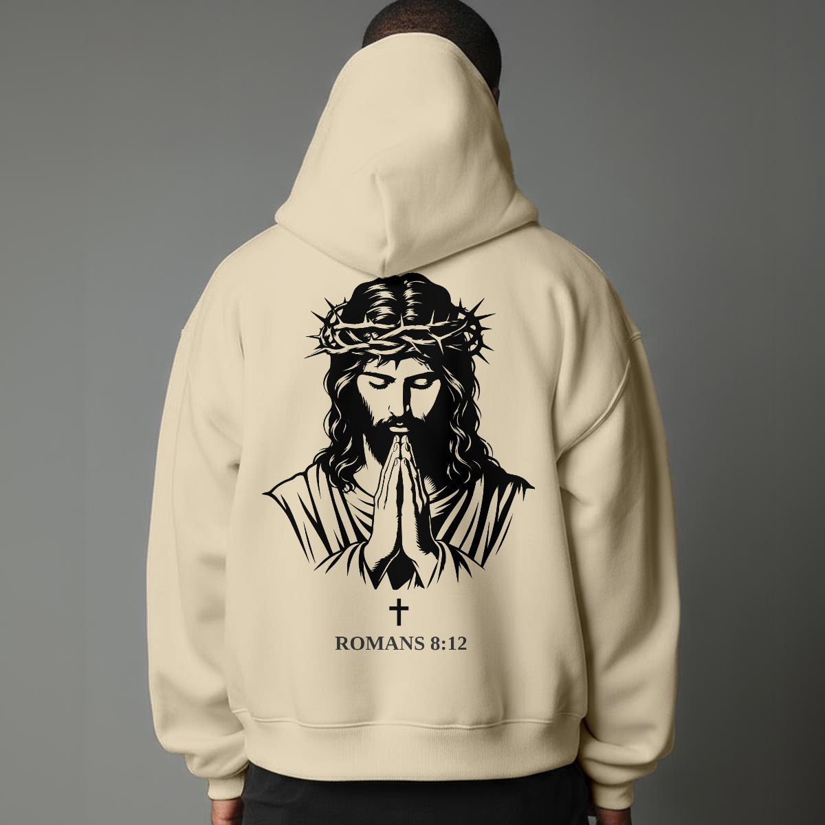 Faith Over Flesh Romans Cross 8:12 Christian Hoodie Unisex Streetwear